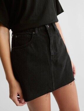 LÀMIN APPAREL Denim Mini skirt, Black